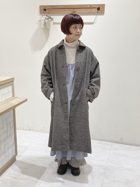 「ehka sopo（エヘカソポ）のアイテム（その他アウター）」を使った、n.aiさん（レディース・157cm）の冬コーディネート