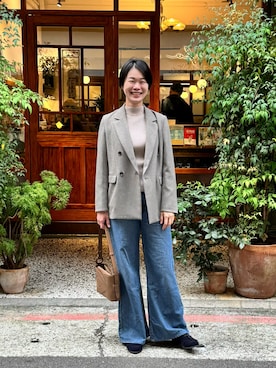 「アイテム（ジャケット/アウター、グレー系）」を使った、Jolieさん（レディース・169cm）の冬コーディネート