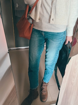 「アイテム（バッグ、オレンジ系）」を使った、ウェイツさん（レディース・163cm）の春コーディネート