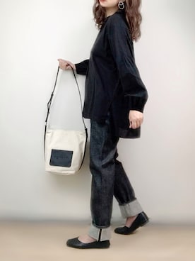 「ロールアップ」｜「アイテム（バレエシューズ）」を使った、ange⭐︎さん（レディース・165cm）の秋コーディネート