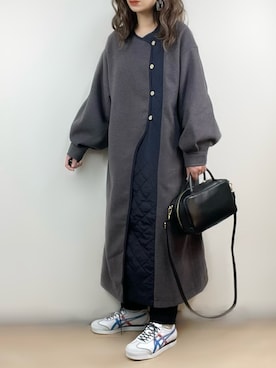 「RODE SKO」｜「アイテム（ノーカラーコート）」を使った、ange⭐︎さん（レディース・165cm）の冬コーディネート