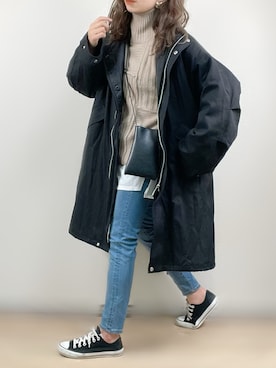 「スキニー」｜「アイテム（モッズコート）」を使った、ange⭐︎さん（レディース・165cm）の冬コーディネート