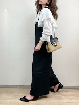 「Crisp（クリスプ）のアイテム（オールインワン・サロペット）」を使った、ange⭐︎さん（レディース・165cm）の春コーディネート