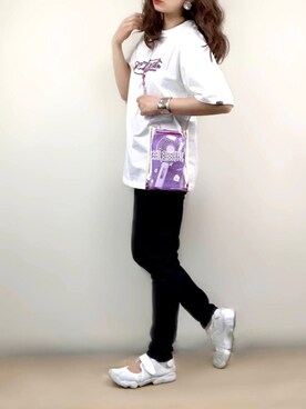 「& chouette（アンドシュエット）のアイテム（ショルダーバッグ）」を使った、ange⭐︎さん（レディース・165cm）の夏コーディネート