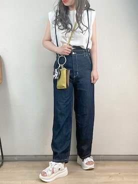 「SOMETHING（サムシング）のアイテム（オールインワン・サロペット）」を使った、ange⭐︎さん（レディース・165cm）の夏コーディネート