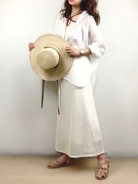 「AmbreNeige」｜「アイテム（帽子）」を使った、ange⭐︎さん（レディース・165cm）の夏コーディネート