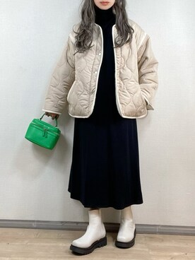「ECRIRE（エクリール）のアイテム（ブルゾン）」を使った、ange⭐︎さん（レディース・165cm）の冬コーディネート
