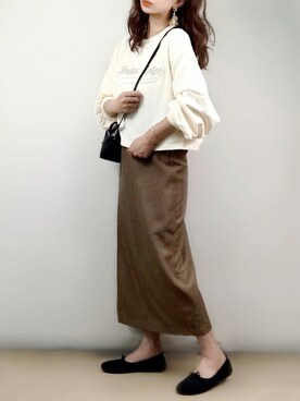 「AmbreNeige」｜「アイテム（スウェット）」を使った、ange⭐︎さん（レディース・165cm）の秋コーディネート
