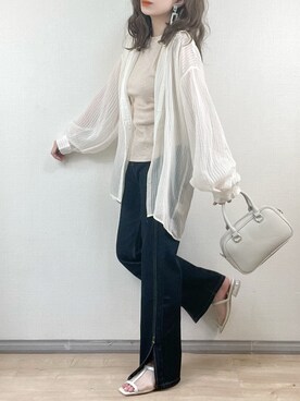 「フレアデニム」｜ange⭐︎さん（レディース・165cm）の夏コーディネート