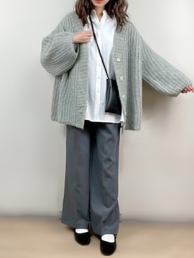 「ボリュームニット」｜「アイテム（スラックス）」を使った、ange⭐︎さん（レディース・165cm）の冬コーディネート
