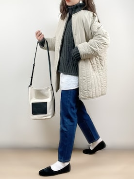 「Crisp」｜「アイテム（ノーカラーコート）」を使った、ange⭐︎さん（レディース・165cm）の秋コーディネート