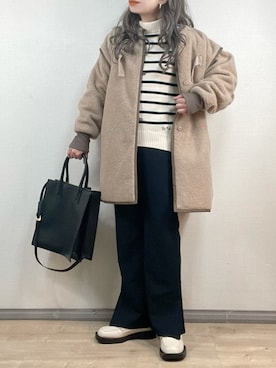 「リバーシブル」｜「アイテム（ローファー）」を使った、ange⭐︎さん（レディース・165cm）の秋コーディネート