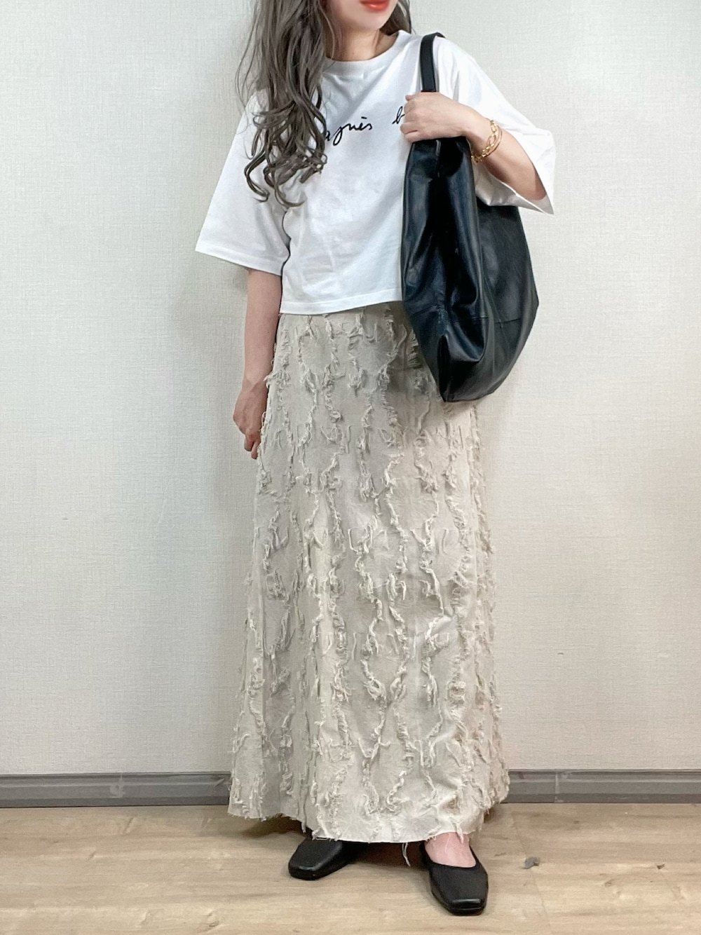 ange⭐︎さんの「WEB限定 S137 TS YOKO Tシャツ（agnes b.）」を使ったコーディネート