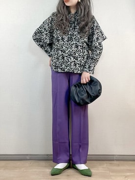 「ペタンコ靴」｜「アイテム（スラックス）」を使った、ange⭐︎さん（レディース・165cm）の秋コーディネート