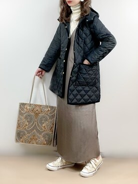 「ワンピース×スニーカー」｜「アイテム（その他アウター）」を使った、ange⭐︎さん（レディース・165cm）の秋コーディネート
