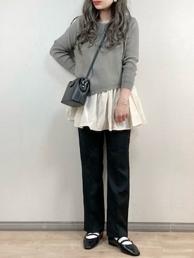 「ISOOK（アイスー）のアイテム（バッグ）」を使った、ange⭐︎さん（レディース・165cm）の秋コーディネート