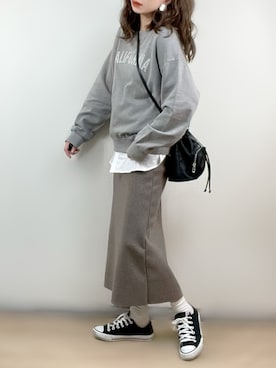 「巾着バッグ」｜「アイテム（その他トップス）」を使った、ange⭐︎さん（レディース・165cm）の冬コーディネート