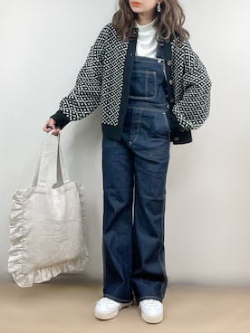 「アイテム（オールインワン・サロペット）」を使った、ange⭐︎さん（レディース・165cm）の冬コーディネート