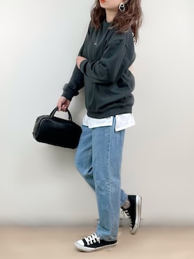 「RODE SKO」｜「アイテム（スウェット）」を使った、ange⭐︎さん（レディース・165cm）の冬コーディネート