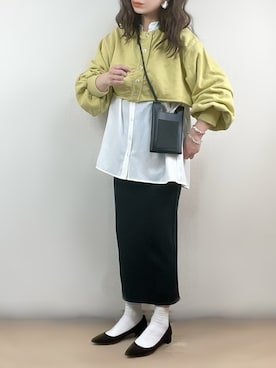 「マスタード」｜「アイテム（スウェット）」を使った、ange⭐︎さん（レディース・165cm）の春コーディネート