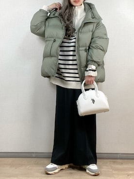 「nano・universe」｜「アイテム（ダウンジャケット/コート）」を使った、ange⭐︎さん（レディース・165cm）の冬コーディネート