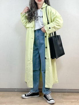 「notch.」｜「アイテム（トレンチコート）」を使った、ange⭐︎さん（レディース・165cm）の冬コーディネート