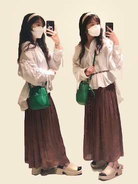 「BEAMS（ビームス）のアイテム（ベルト）」を使った、KOTOEさん（レディース・158cm）の春コーディネート