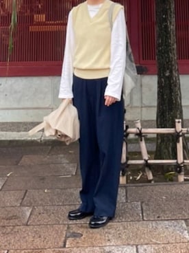 「BAUM（バウム）のアイテム（バッグ）」を使った、ginayaさん（レディース・154cm）の秋コーディネート