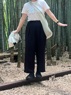 「アイテム（エコバッグ/サブバッグ）」を使った、ginayaさん（レディース・154cm）の夏コーディネート
