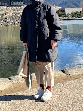 「BAUM（バウム）のアイテム（バッグ）」を使った、ginayaさん（レディース・154cm）の冬コーディネート