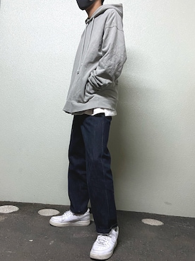 「アイテム（パーカー、グリーン系）」を使った、たかさん（メンズ・173cm）の秋コーディネート