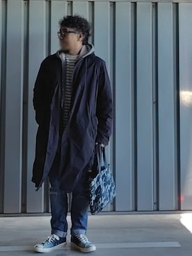 「アイテム（トレンチコート）」を使った、pianojaccさん（メンズ・172cm）の秋コーディネート