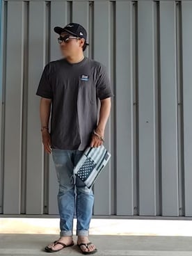 「no brand（ノーブランド）のアイテム」を使った、pianojaccさん（メンズ・172cm）の夏コーディネート
