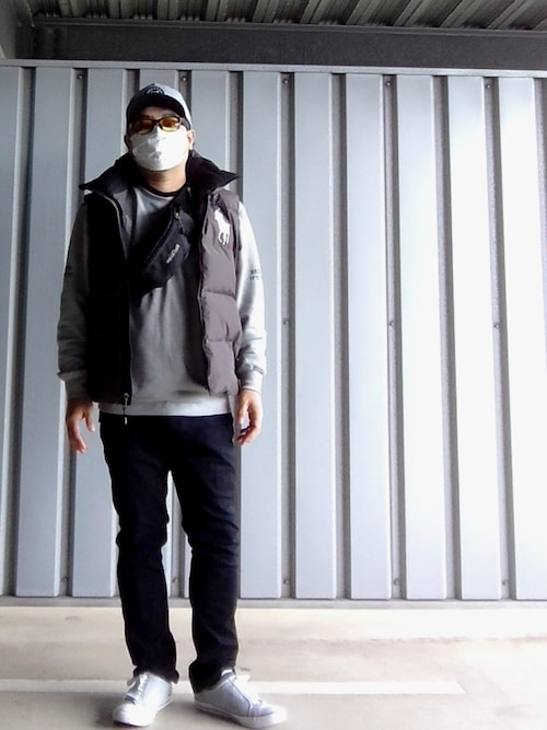 Polo Ralph Lauren フード付きダウンベスト グレー Polo Ralph Lauren フード付きダウンベスト グレー POLO RALPH