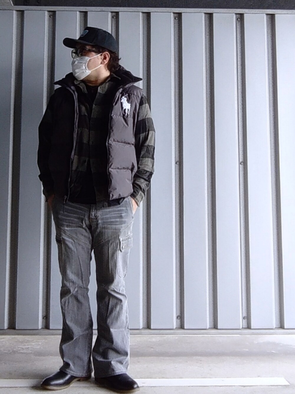 RRL ブランケット　グレー ストライプ ダウンベスト RRL ブランケット グレー ストライプ ダウンベスト POLO RALPH LAUREN
