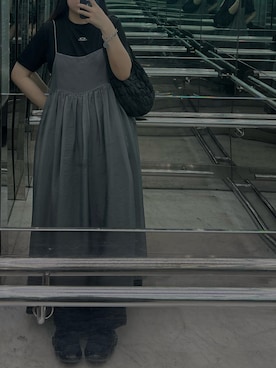 「LOWRYS FARM（ローリーズファーム）のアイテム（ワンピース/ドレス、グレー系）」を使った、yingggggggggさん（レディース）の秋コーディネート