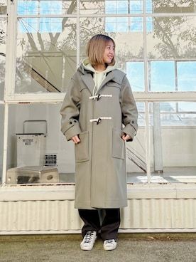 「ニットパーカー」｜「アイテム（ジャケット/アウター）」を使った、UKさん（レディース・160cm）の冬コーディネート