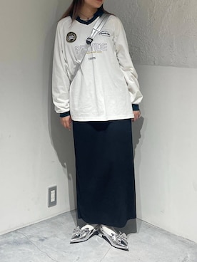 「アイテム（バックパック/リュック、シルバー系）」を使った、yuicoさん（レディース・157cm）の春コーディネート