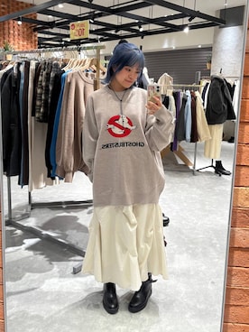 「アイテム（ニット/セーター、シルバー系）」を使った、yuicoさん（レディース・157cm）の冬コーディネート