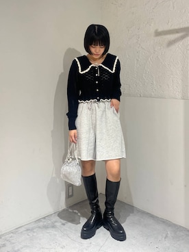 BIGカラーレーシーニットLS 133791を使った人気ファッション