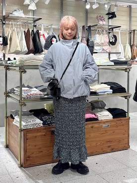「ベーシック/シンプル」｜「アイテム（ナイロンジャケット）」を使った、yuicoさん（レディース・157cm）の冬コーディネート