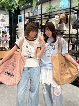 「LOWRYS FARM（ローリーズファーム）のレースデニム　601055（デニムパンツ、ブルー系）」を使った、yuicoさん（レディース・157cm）の夏コーディネート