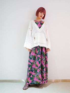 「G.V.G.V.（ジーヴィージーヴィー）のアイテム（ワンピース/ドレス）」を使った、nanaka ishiiさん（レディース・161cm）の春コーディネート