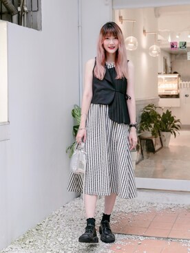 「EDT（イーディーティー）のアイテム」を使った、Yü♡さん（レディース・170cm）の夏コーディネート