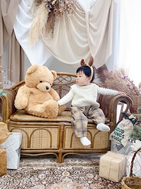 「クリスマスコーデ」｜「アイテム（パンツ）」を使った、そうちゃんさん（キッズ・80cm）の冬コーディネート