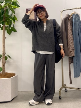 「PAPILLONNER（パピヨネ）のアイテム」を使った、noko さん（レディース・155cm）の秋コーディネート