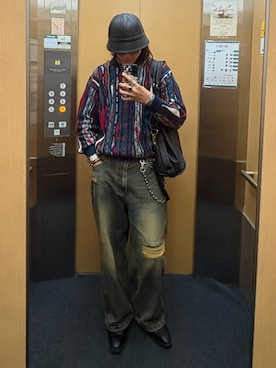 「アイテム（アナログ腕時計）」を使った、はっしゅさん（メンズ・175cm）の冬コーディネート