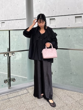 「アイテム（ボストンバッグ、ピンク系）」を使った、ponoponopono42さん（レディース・161cm）の秋コーディネート