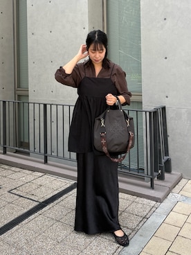 「russet（ラシット）のアイテム（トートバッグ）」を使った、ponoponopono42さん（レディース・161cm）の夏コーディネート