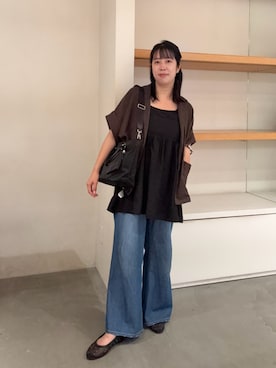 「russet（ラシット）のアイテム（トートバッグ）」を使った、ponoponopono42さん（レディース・161cm）の秋コーディネート